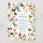 Invitation Bouteilles Fleurs sauvages  Mariage floral (Devant / Derrière)