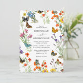Invitation Bouteilles Fleurs sauvages  Mariage floral (Debout devant)
