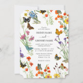 Invitation Bouteilles Fleurs sauvages  Mariage floral (Devant)