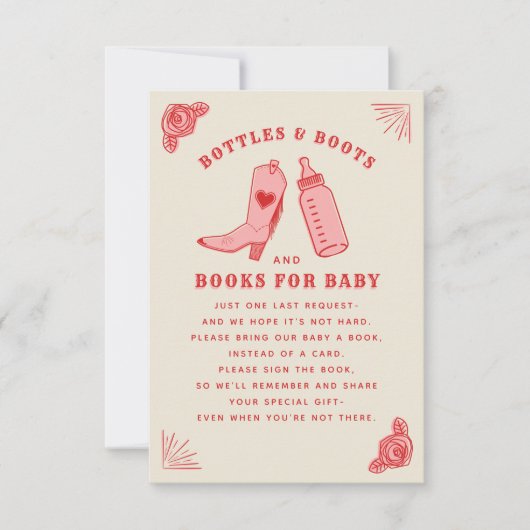 Invitation Bouteilles Livres Baby shower Demande de livre (Devant)