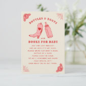 Invitation Bouteilles Livres Baby shower Demande de livre (Debout devant)