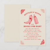 Invitation Bouteilles Livres Baby shower Demande de livre (Devant / Derrière)