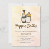 Invitation Bouteilles Poppin Coed Baby shower mignonne Boutei (Devant)