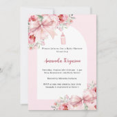 Invitation Bouteilles roses arc Baby shower bébé bouteille (Devant)