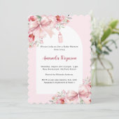 Invitation Bouteilles roses arc bouteille Baby shower (Debout devant)
