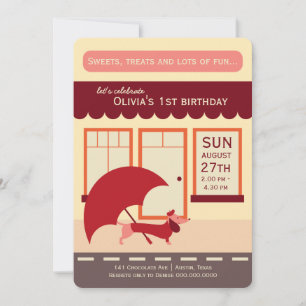 Invitation Boutique Dachshund Anniversaire Bash