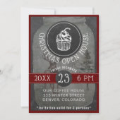 Invitation Boutique de café Logo Noël Maison ouverte | Tablea (Devant)