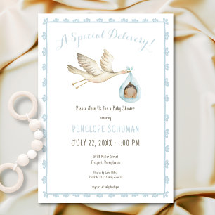 Invitation Boutique de livraison spéciale Baby shower Bébé bl
