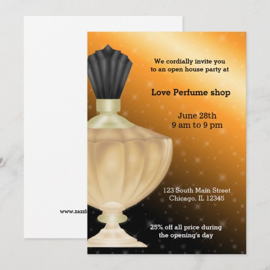 Invitation Boutique de parfums Open House (Devant / Derrière)