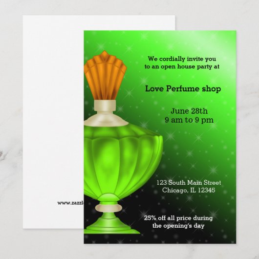 Invitation Boutique de parfums Open House (Devant / Derrière)