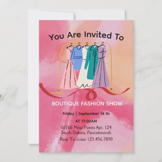 Invitation Boutique de vêtements (Devant)