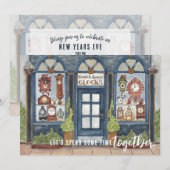 Invitation Boutique de vieilles horlogeries Soirée du Nouvel  (Devant / Derrière)