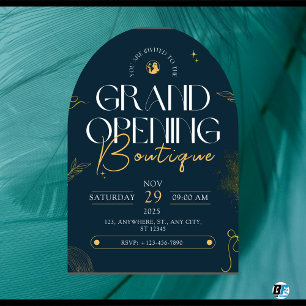 Invitation Boutique d'esthétique bleu jaune Grand ouverture