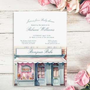 Invitation Boutique française Bonjour Bebe Baby shower