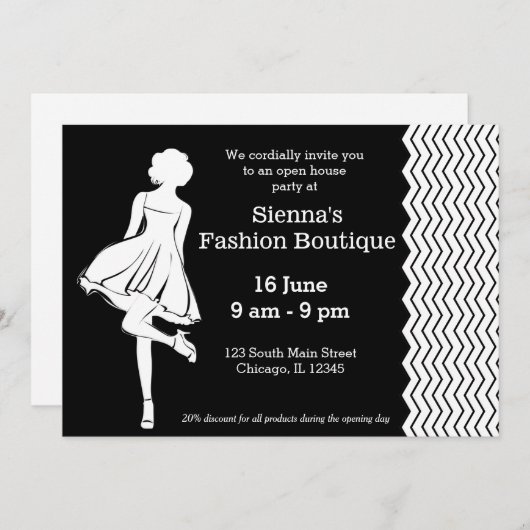 Invitation Boutique mode (Devant / Derrière)