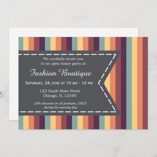 Invitation Boutique mode (Devant / Derrière)