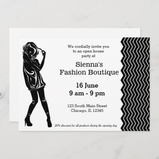 Invitation Boutique mode (Devant / Derrière)