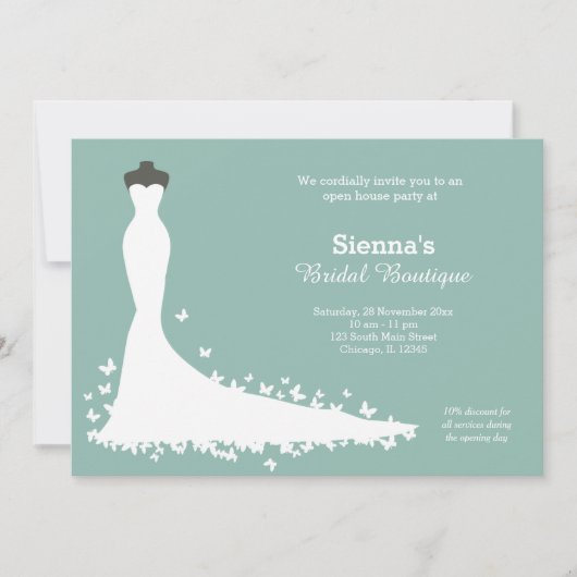 Invitation Boutique nuptiale - Choisissez votre couleur arriè (Devant)