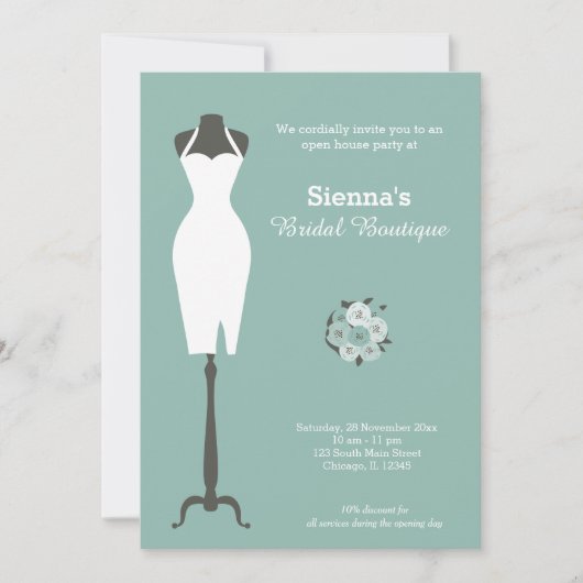 Invitation Boutique nuptiale - Choisissez votre couleur arriè (Devant)