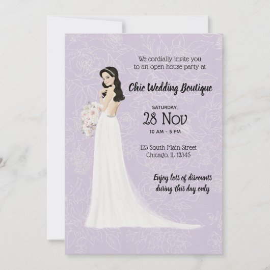 Invitation Boutique nuptiale maison ouverte choisir la couleu (Devant)