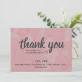 Invitation Boutique Pink Oil Peinture Merci Remise (Debout devant)