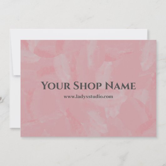 Invitation Boutique Pink Oil Peinture Merci Remise (Dos)