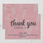 Invitation Boutique Pink Oil Peinture Merci Remise (Devant / Derrière)