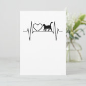 Invitation Bouton cardiaque du chat (Debout devant)