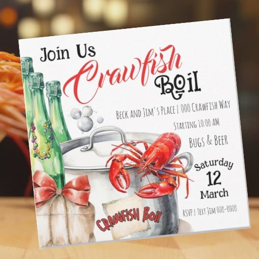 Invitation Bouton | Crawfish Boy Party