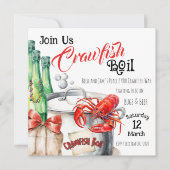 Invitation Bouton | Crawfish Boy Party (Devant)