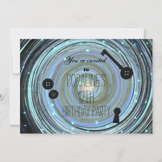 Invitation Bouton Eyes & Skeleton Key Autre Partie du Monde (Devant)