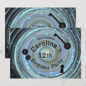 Invitation Bouton Eyes & Skeleton Key Autre Partie du Monde (Devant / Derrière)