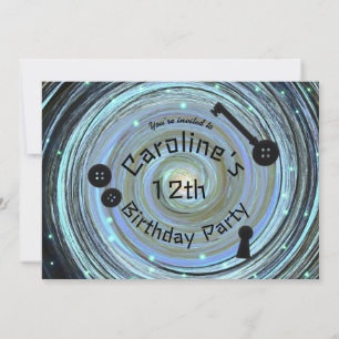 Invitation Bouton Eyes & Skeleton Key Autre Partie du Monde