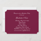 Invitation Bouton Floral Blanc Bourgogne 2025 Graduation Part (Dos)