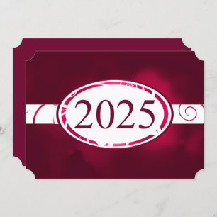 Invitation Bouton Floral Blanc Bourgogne 2025 Graduation Part