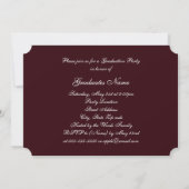 Invitation Bouton floral blanc et marron 2025 Graduation Part (Dos)