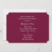 Invitation Bouton floral bordeaux et blanc 2025 Card (Dos)
