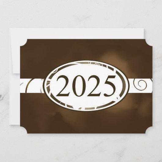 Invitation Bouton floral Brown et blanc 2025 Card (Devant)