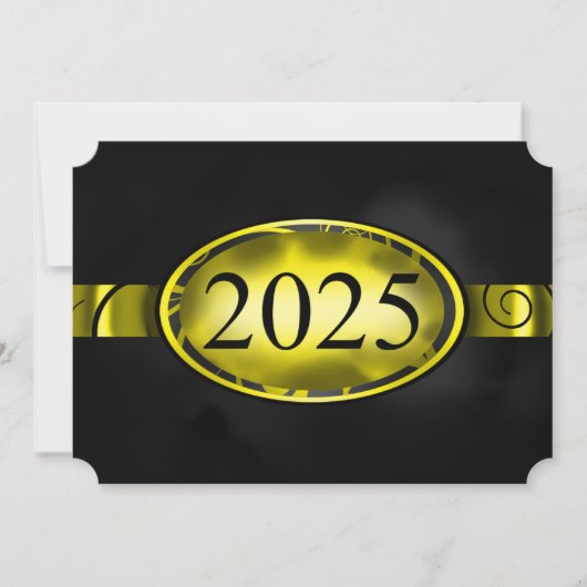 Invitation Bouton floral jaune et noir 2025 Card (Devant)