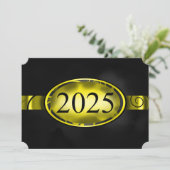 Invitation Bouton floral jaune et noir 2025 Graduation Party (Debout devant)