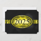 Invitation Bouton floral jaune et noir 2025 Graduation Party (Devant)