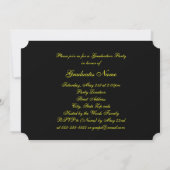 Invitation Bouton floral jaune et noir 2025 Graduation Party (Dos)