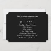 Invitation Bouton floral noir et blanc 2025 Graduation Party (Dos)