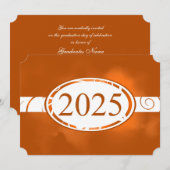 Invitation Bouton floral orange et blanc 2025 Card (Devant / Derrière)