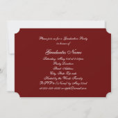Invitation Bouton floral rouge et argent 2025 Graduation Part (Dos)