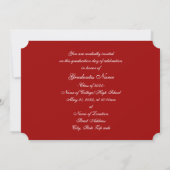 Invitation Bouton floral rouge et blanc 2025 Card (Dos)