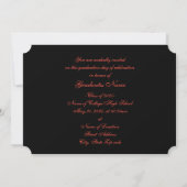 Invitation Bouton floral rouge et noir 2025 Card (Dos)