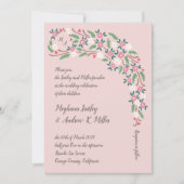 Invitation Bouton floral rustique avec Monogramme (Devant)