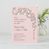 Invitation Bouton floral rustique avec Monogramme (Debout devant)