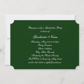 Invitation Bouton floral vert/argent 2025 Graduation Party (Dos)